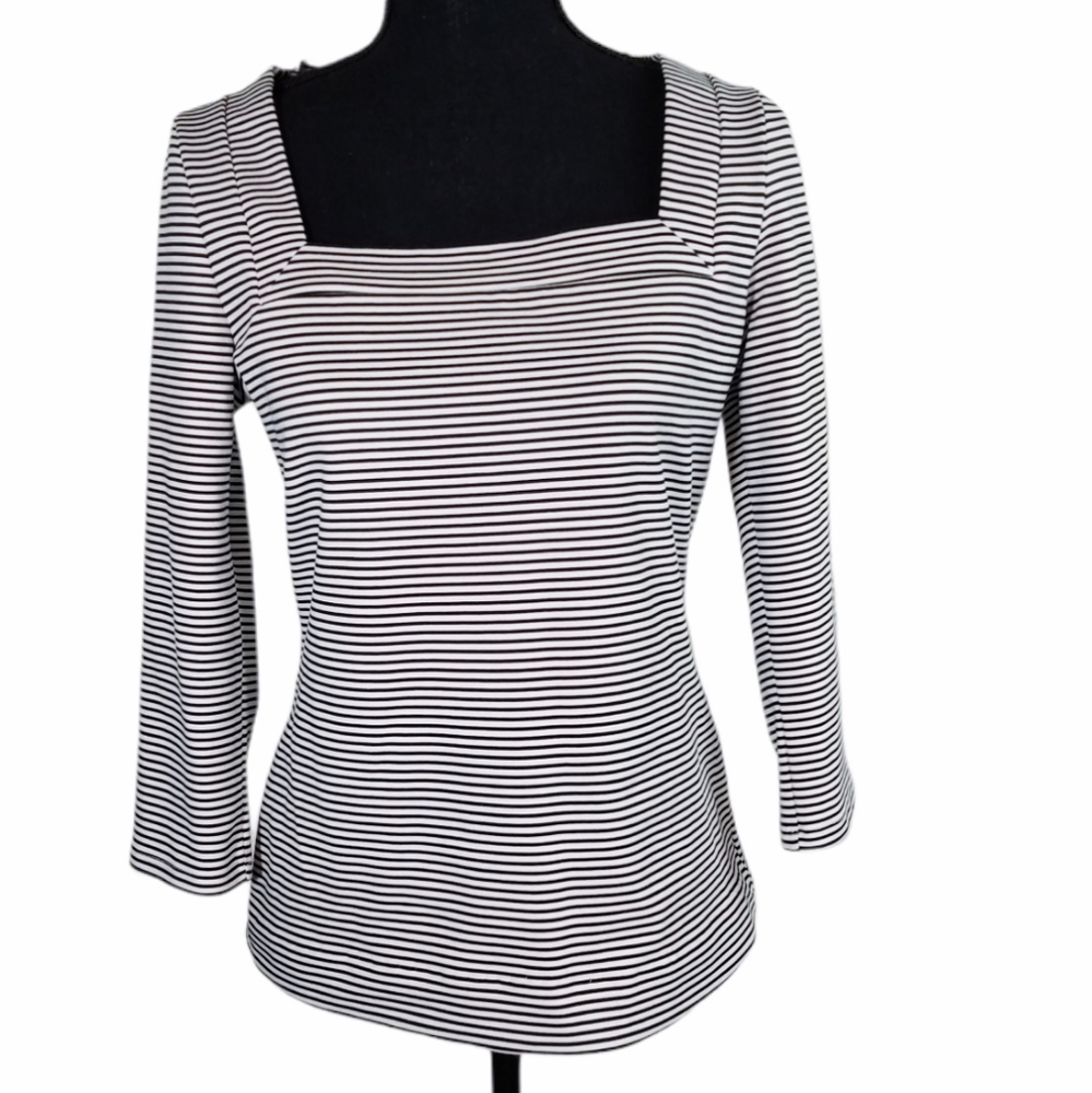 Who What Wear M Square Neck Striped Top